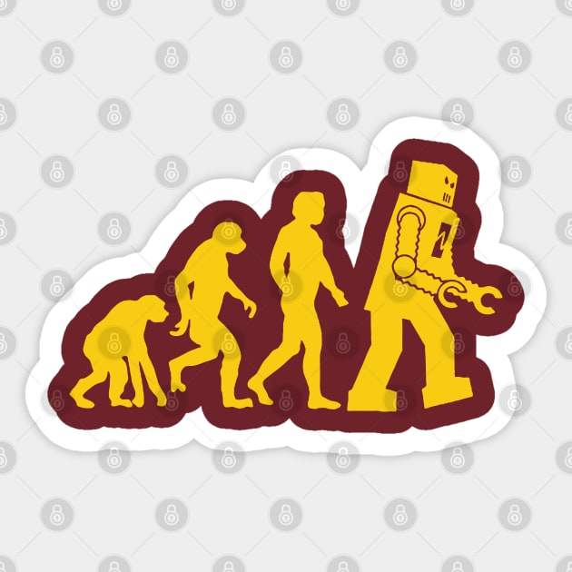 Sheldon's Robot Evolution Sticker by wookiemike